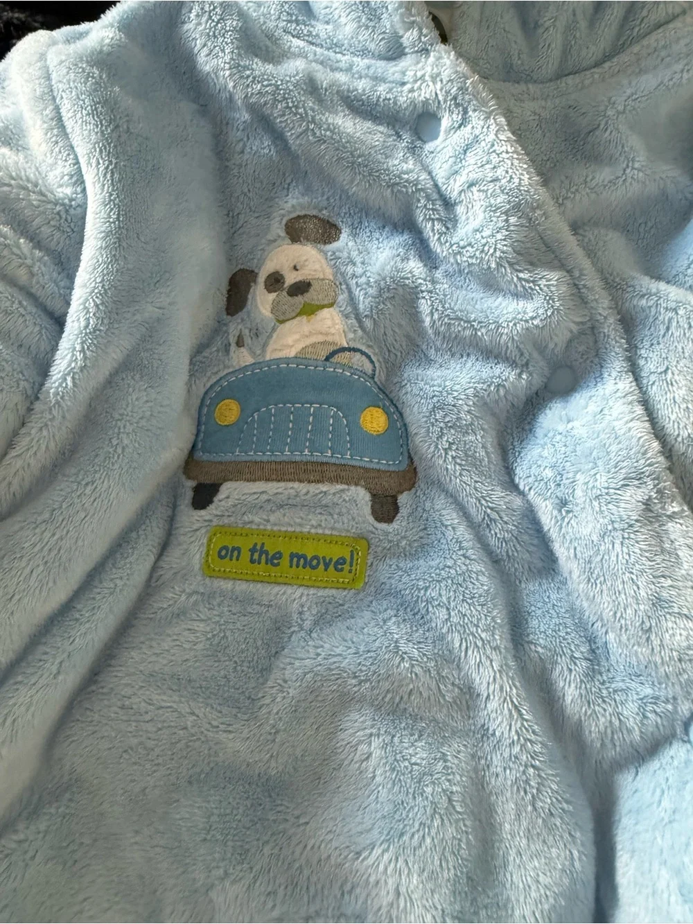 child of mine Light Blue Hooded Fleece Sleep Sack with Striped Lining